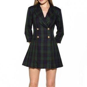Alexia Admor Jacki Plaid 3/4 sleeve Blazer Dress